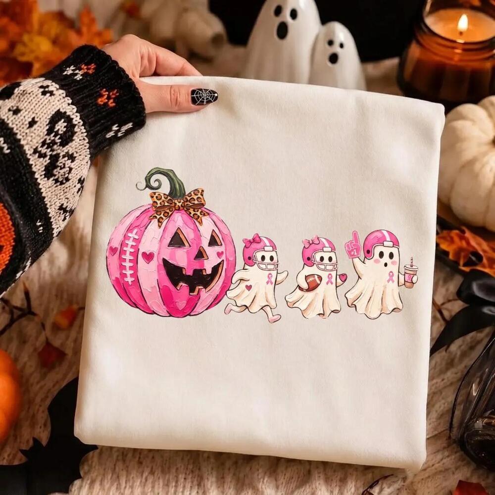 Ghosts Shirt, Football Pumpkin Leopard Bow Shirt